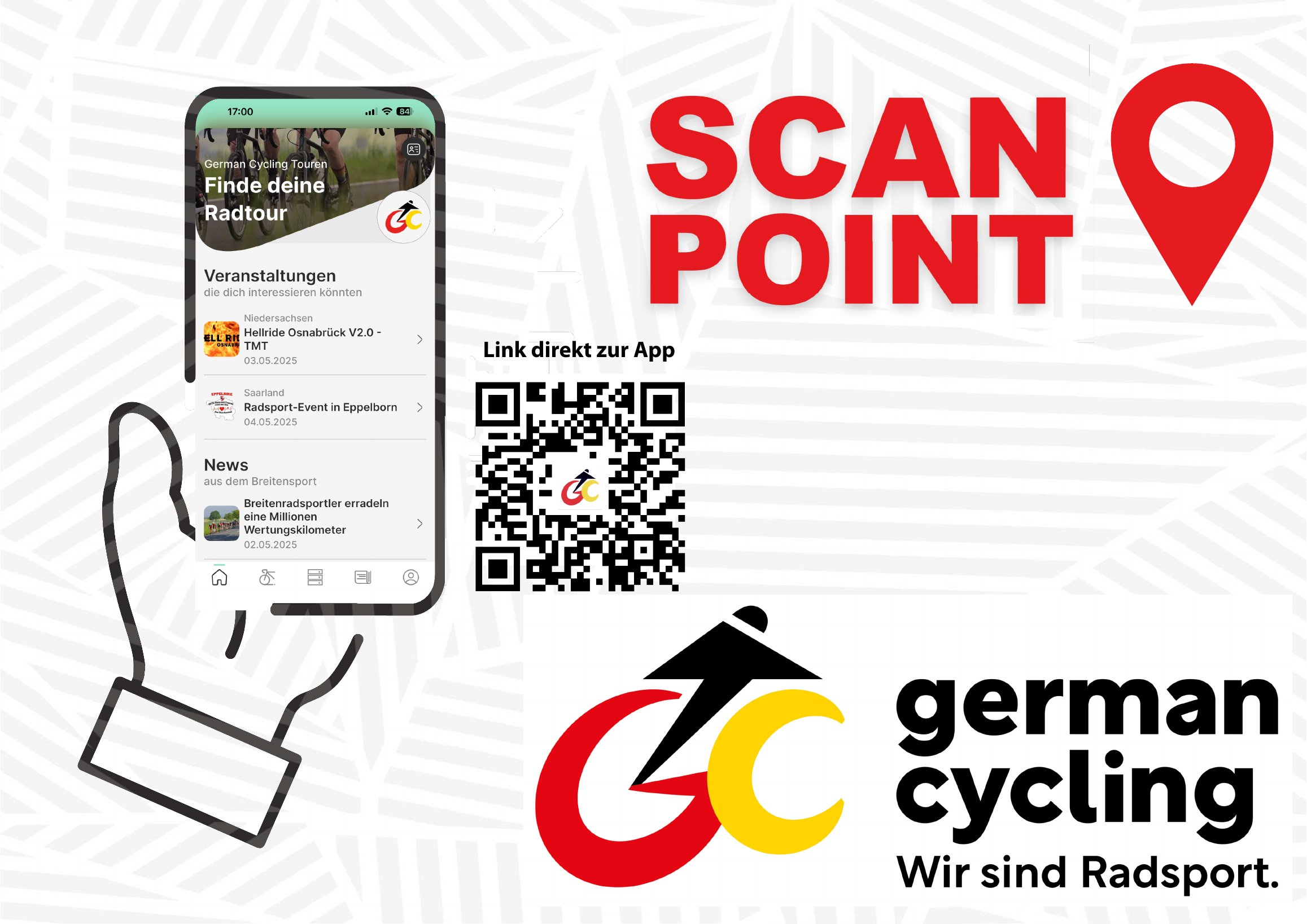 Scanpoint zur German Cycling Touren App mit QR-Code